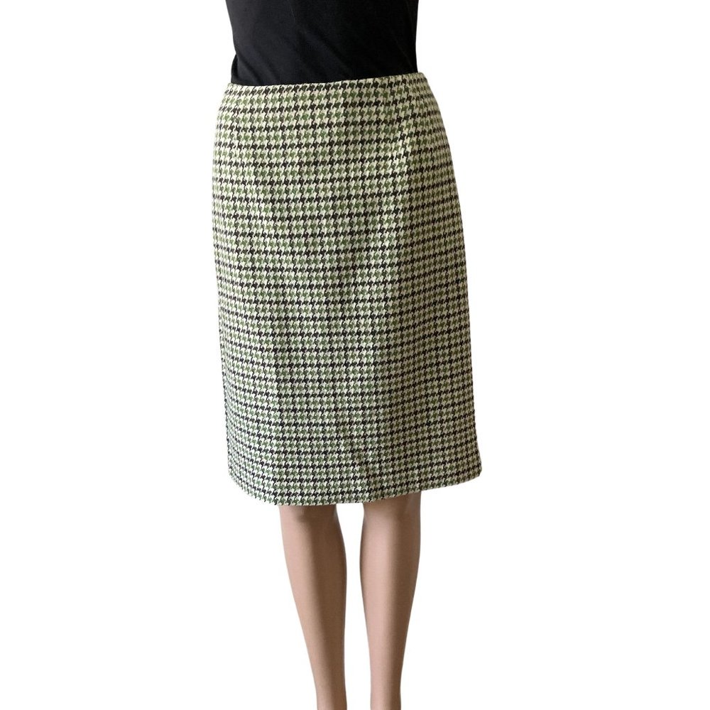 Talbot Petites Hounds Tooth Size 10 Wool Blend Pencil Skirt